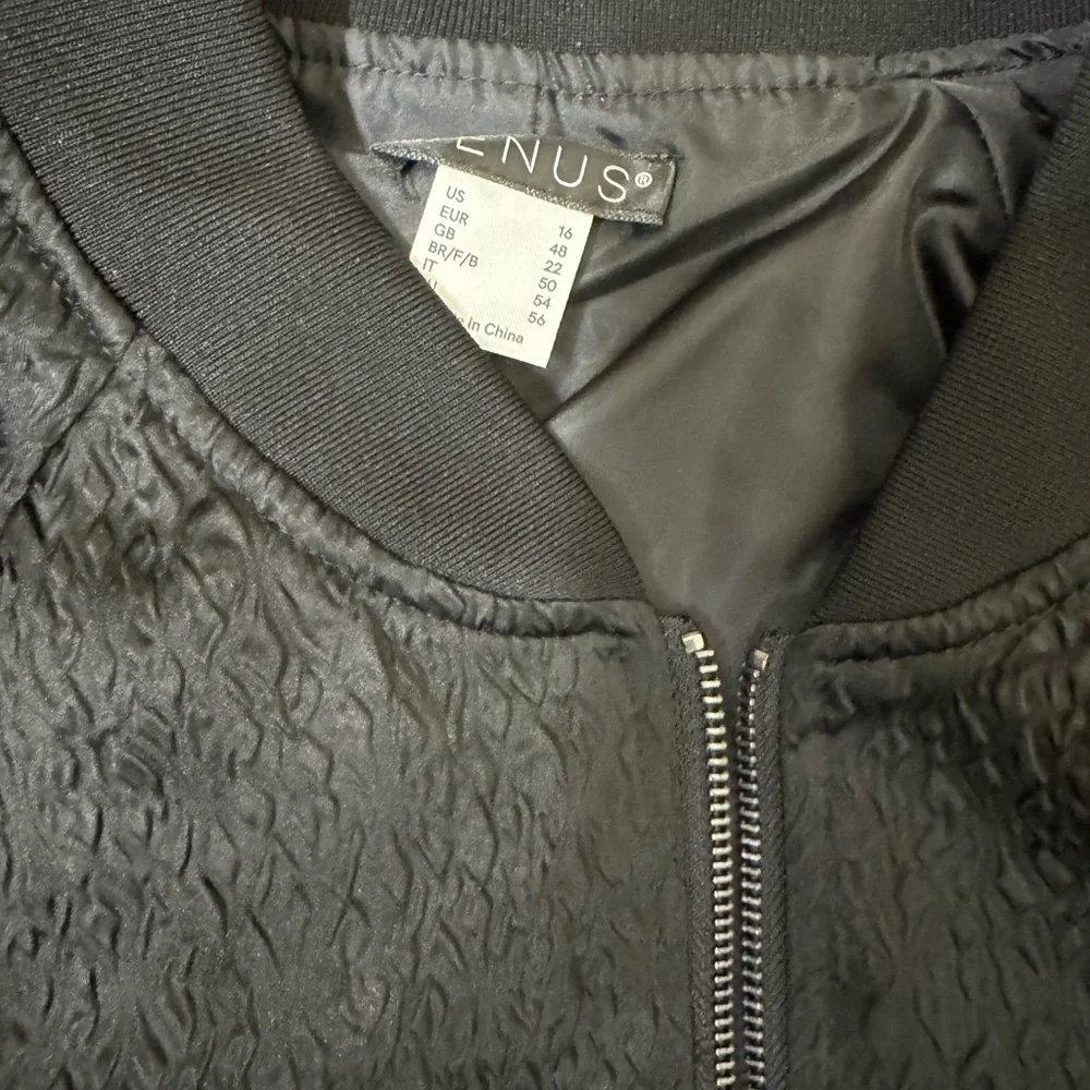 VENUS Casual Black Bomber Jacket
